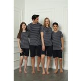 Moda Çizgi 50117 Aile Baba - Oğul Penye Şortlu Pijama Takım