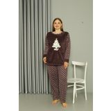 Moda Çizgi 808048 Welsoft Polar Büyük Beden Mürdüm Kadın Pijama Takımı
