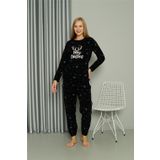 Moda Çizgi 8514 Siyah Welsoft Polar Kadın Pijama Takımı