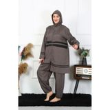 Moda Çizgi Büyük Beden Tesettür Mayo 7xl-8xl-9xl-10xl Füme 55010