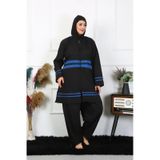 Moda Çizgi Büyük Beden Tesettür Mayo 7xl-8xl-9xl-10xl Siyah 55011