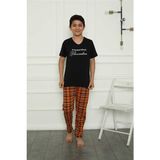 Moda Çizgi Erkek Çocuk Penye Pijama Takım 20395 - Siyah - 5 - 6 Yaş