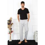 Moda Çizgi Erkek Pamuk Gri Tek Alt Pijama 27495