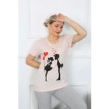 Moda Çizgi Kadın Kısa Kol Penye Pijama Takım 4207