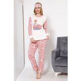 Moda Çizgi Polar Kadın Pijama Takımı