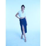 Moda Corda Jeans Lola Yırtmaçlı Etek - 36