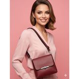 Moda Defne Bordo Kadın Ayarlanabilir Askılı Yeni Tarz Omuz Çantası