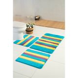 Moda Dekor Akrilik Linear Multi 60x100-60x50-60x50cm 3'lü Banyo Paspası