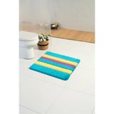 Moda Dekor Akrilik Linear Multi 60x50 cm Kare Yaka | Yıkanabilir , Makine Dokuması |Banyo Paspası