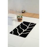 Moda Dekor Akrilik Pine Siyah 66x120cm |Yıkanabilir , Kaydırmaz Tabanlı, Makine Dokuması| Banyo Paspası , Halı