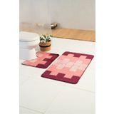 Moda Dekor Elite Lux Brick Bordo 2'li Banyo Paspası