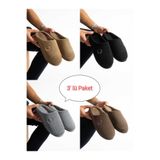 Moda Devrin 3'lü Paket Fitilli Kaydırmaz Sessiz Terlik Çeyiz Bohça Seti (Yıkanabilir)