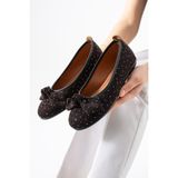 Moda Devrin Bordo İthal Taşlı Fiyonk Detay Babet