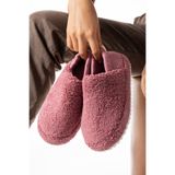 Moda Devrin Vişne Arkası Lastikli Havlu Kumaş Ev Ayakkabısı Ev Botu Panduf (ÜRÜN GELİŞTİRİLMİŞTİR)