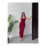 MODA DURAĞI QUALİTY MAXİ TAŞLI ELBİSE Bordo