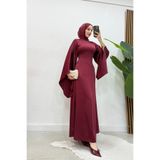 MODA ELİRA Zara Saten Yarasa Kol Alya Tesettür Abiye Elbise