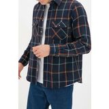 Moda Erkek Gömlek Yaka Ekose Günlük Regular Fit Uzun Kollu Çift Cepli Kışlık Oduncu Kareli Gömlek