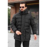 MODA ERKEK KAPÜŞONLU TORBA CEPLİ KIŞLIK UZUN MONT