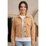 Moda Erva 34 Fitilli Kadife Crop Ceket - 40 - Kahve