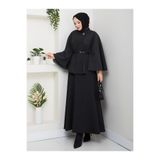 MODA ESRE FASHION PANÇO KAŞE KUMAŞ HAKİM YAKA KEMERLİ ANTRASİT GRİ RENK