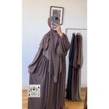 Moda Ferace Sufle Peçe Takım Kiremit (Üç Parça Set) Medine Ipeği Açık Kahverengi - Standart