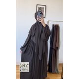Moda Ferace Sufle Peçe Takım Kiremit (Üç Parça Set) Medine Ipeği gri rengi - Standart - 01-Gri