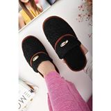 Moda Fırsat Kadın Ev Terliği Peluş Yıkanabilir Içi Yünlü Kürklü Terlik Misafir Çeyiz Bohça Gelin Terliği - Siyah