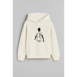 MODA Futbolcu Vinícius Júnior Baskılı Erkek Çocuk Ekru Kapüşonlu Sweatshirt Hoodie