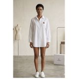 MODA GLORY Kadın Ayıcık Nakışlı Oversize Gömlek - %100 Pamuklu Rahat Kesim Gömlek