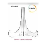 Moda Hayal Çerçeve Ve Tabak Teşhir Ayağı Stand Set Şeffaf Pleksi 8 Cm