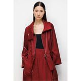 Moda İlgi Modailgi Geniş Salaş Yaka Önü Fermuarlı Tunik - 30111 Bordo
