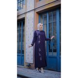 Moda İncir BÜYÜK BEDEN YAPRAK TAŞLI ANNE ELBİSESİ