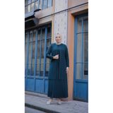 Moda İncir BÜYÜK BEDEN YELPAZE TAŞLI PELERİNLİ ANNE ELBİSESİ
