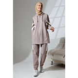 Moda Kadın Mevsimlik Penye Alt Üst Spor Ve Rahat Ikili Tunik Pantolon Şık Tesettür Takım