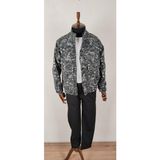 Moda Kaşe Cepli Desenli Mont - XL - Gri - Antrasit