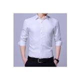 MODA KOMBİN Beyaz Gömlek Uzun Kol Slimfit Erkek Gömlek Canlı Beyaz Takım Elbise Için Gömlek