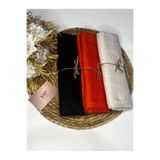 MODA KOPYA - Tesettür Kadın Bambu Kraş Şal Siyah + Turuncu + Krem 3'lü set 6158000026