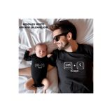 MODA Kopyala Yapıştır Baskılı Baba Bebek Aile Tişört Zıbın Kombin