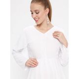 Moda Labio Kadın Şifon Hamile Elbise - Beyaz - 36