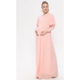 Moda Labio Kadın Şifon Hamile Elbise - Pudra - 38