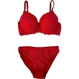 Moda Lady Dolgulu İç Çamaşır Takımı - 75B - Açık Kırmızı