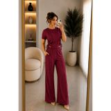 moda lera LİNA FİTİLLİ YAN BÜZGÜ DETAYLI LİKRALI CROP BLUZ BOL PAÇA PANTOLON İKİLİ TAKIM NEFES ALABİLEN TERLETMEZ YENİ NESİL KUMAŞ
