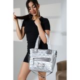 Moda Lime Gri Kapitone Büyük Omuz Çapraz Askılı Kadın Paraşüt Kumaş Çanta