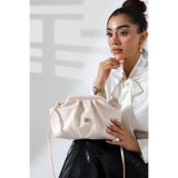 Moda Lime Kadın Krem Portföy Çapraz Askılı Ve Elde Tutulabilen Modern El Ve Omuz Çantası