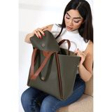 Moda Lime Kadın Yeşil Suni Deri Ekstra Mini Çantalı Yandan Askı Kulp Detay Iç Bölmeli Kol ve Omuz Çantası