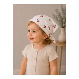 Moda Lina Baby Kız Bebek Kiraz Desenli Bandana – %100 Pamuk Poplin Bağlamalı Çocuk Saç Bandanası
