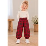 Moda Lina Kırmızı Ekose Pantolon