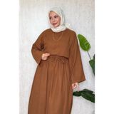 Moda Lippa Çikolata Müslin Salaş Bluz