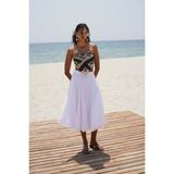 Moda Loris Dikiş Detay Maxi Etek - Beyaz - 36