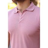 Moda Loris Erkek Kısa Kollu Yakalı Tişört - Gül Kurusu